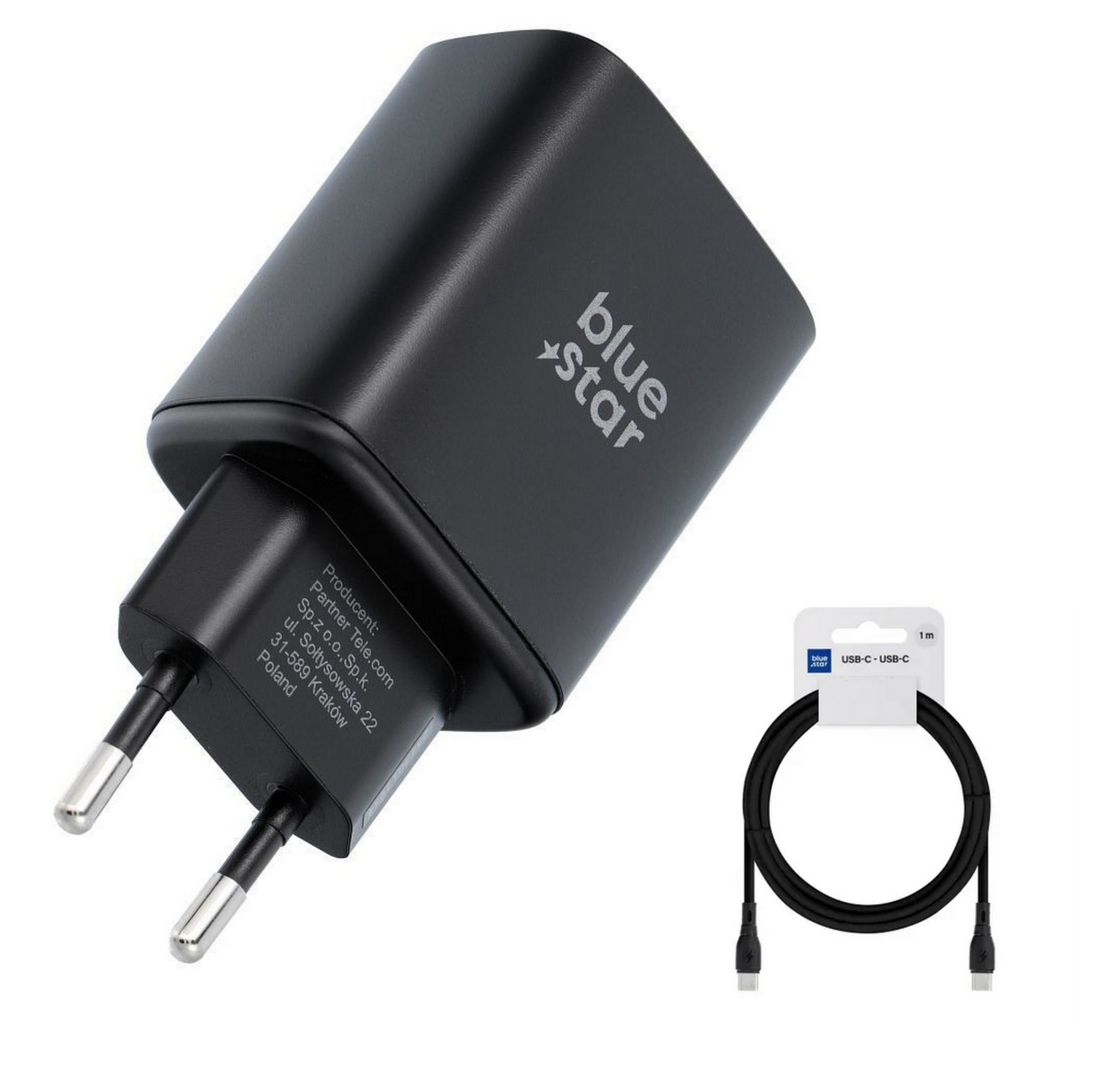 Ładowarka sieciowa Blue Star USB-C 60W AVS SFC 2.0 z kablem 1m czarna SAMSUNG Galaxy A06s / 2 Ładowarka sieciowa Blue Star USB-C 60W AVS SFC 2.0 z kablem 1m czarna SAMSUNG Galaxy A06s / 2