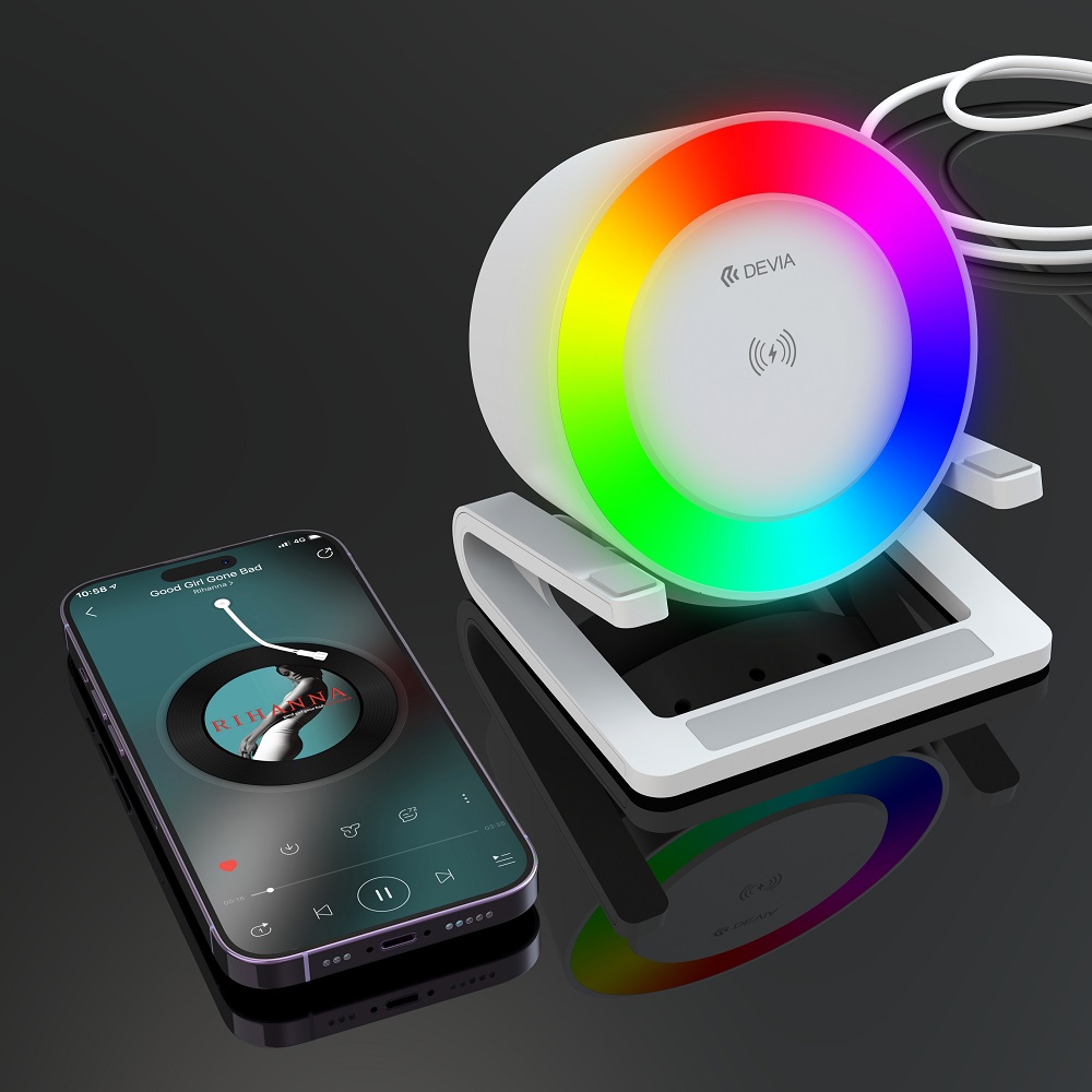 Głośnik Devia I-M3 z wbudowaną ładowarką indukcyjną 15W i lampką HUAWEI Honor Holly / 7 Głośnik Devia I-M3 z wbudowaną ładowarką indukcyjną 15W i lampką HUAWEI Honor Holly / 7