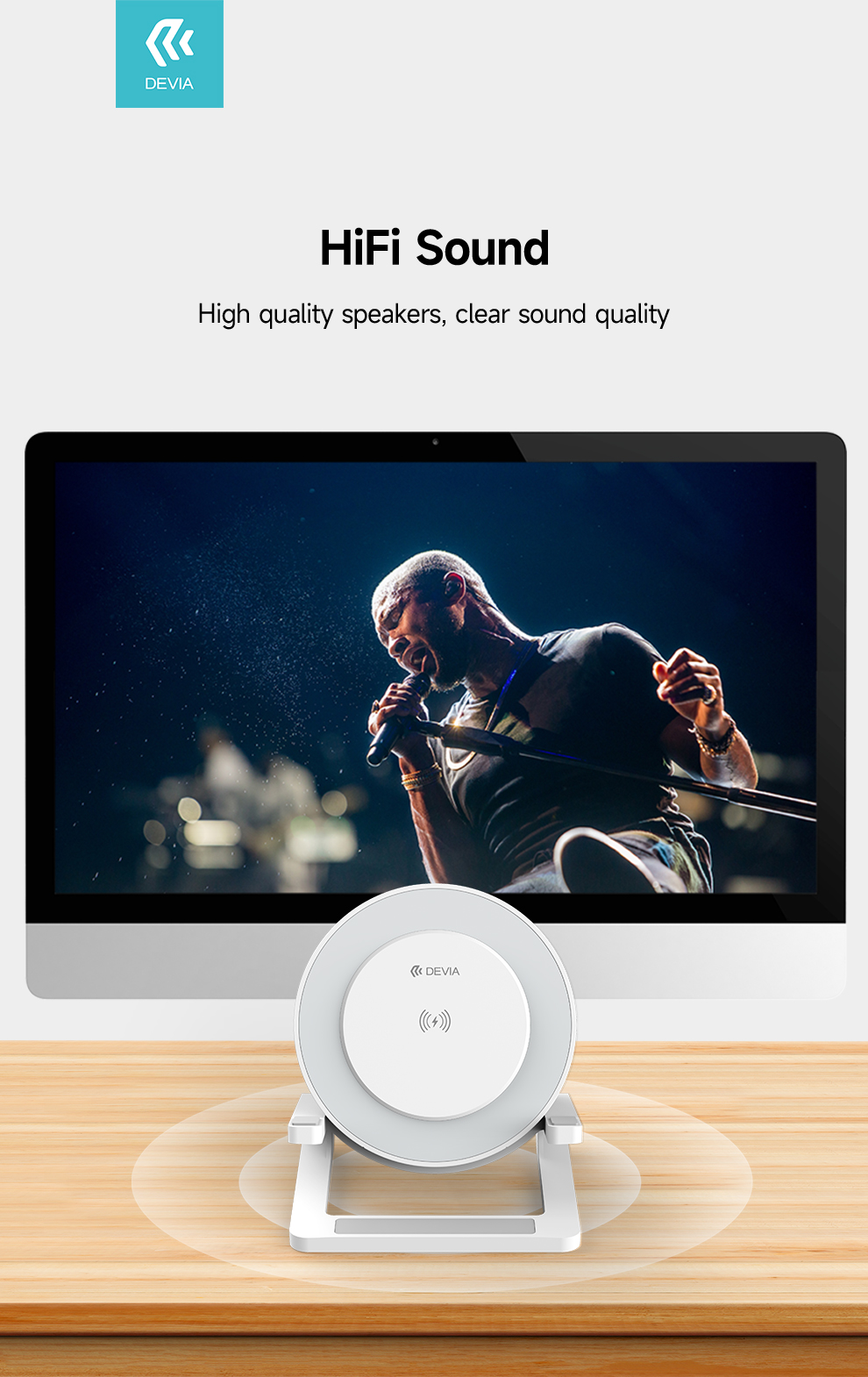 Głośnik Devia I-M3 z wbudowaną ładowarką indukcyjną 15W i lampką HUAWEI Honor Holly / 10 Głośnik Devia I-M3 z wbudowaną ładowarką indukcyjną 15W i lampką HUAWEI Honor Holly / 10