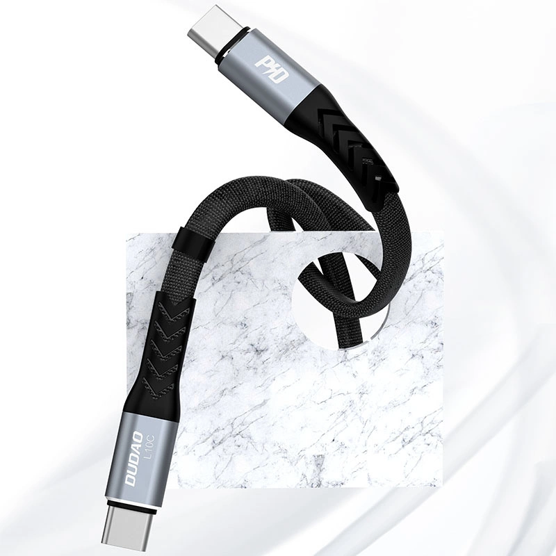 Kabel USB Dudao L10C Typ-C na Typ-C 5A 0,23m czarny Oppo Reno 5 / 4