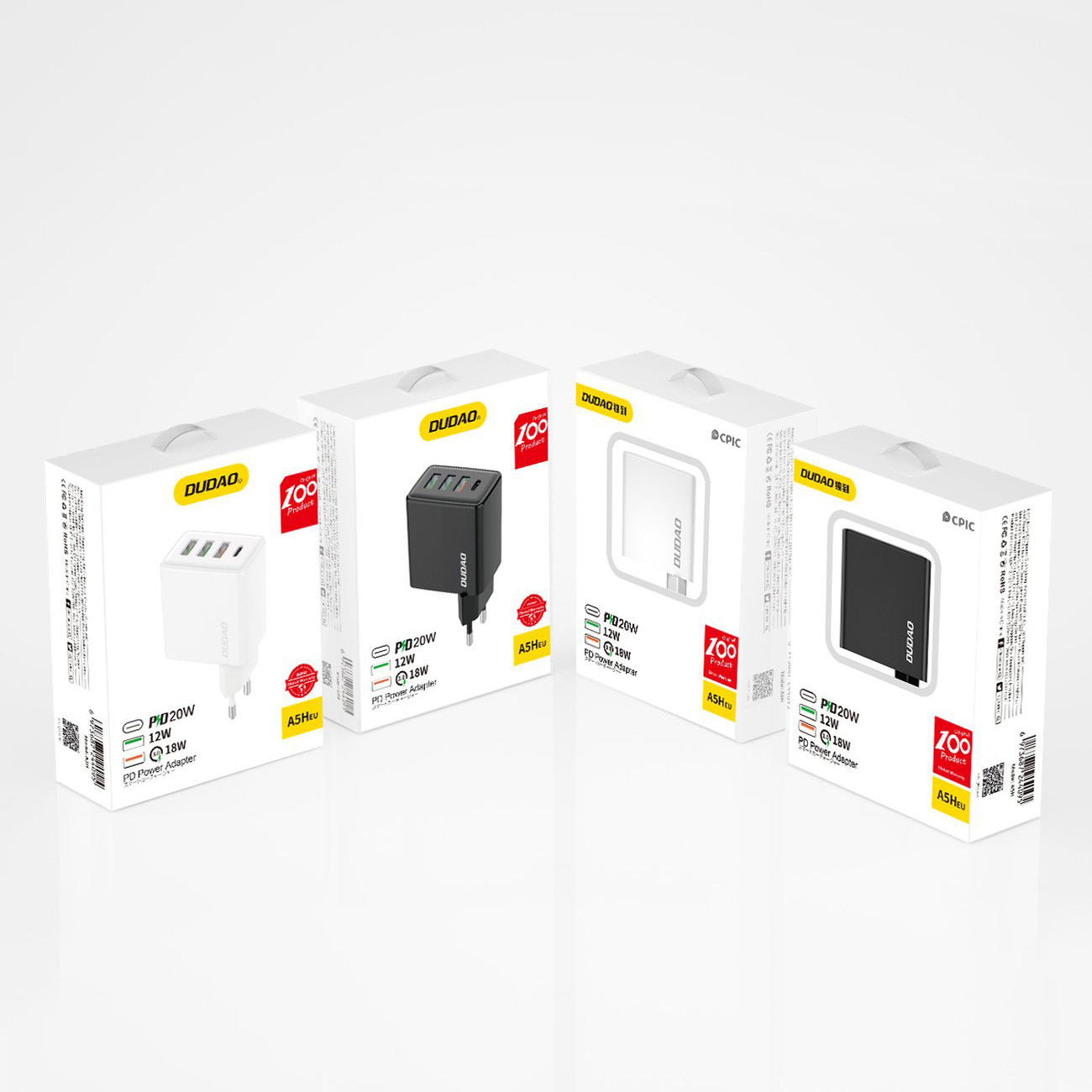 adowarka sieciowa Dudao 3xUSB 1xTyp-C 20W A5H czarna myPhone Cube / 4