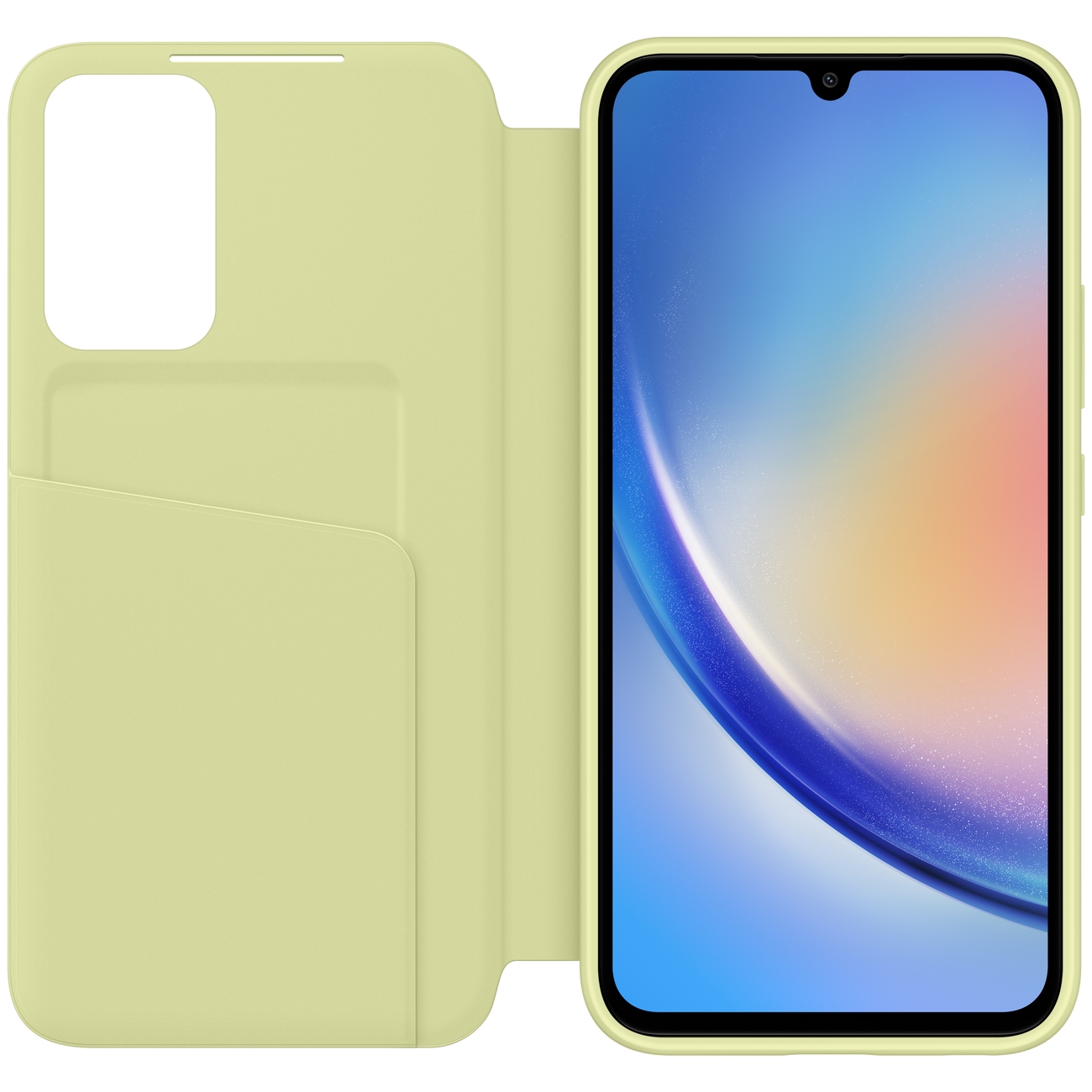 Pokrowiec etui oryginalne Smart View Wallet Case limonkowe SAMSUNG Galaxy A34 5G / 3