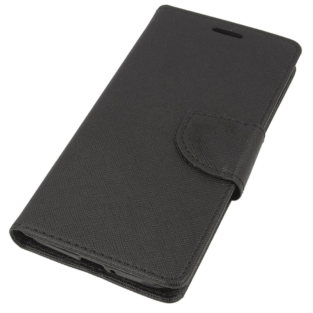 Pokrowiec etui z klapk na magnes Fancy Case czarne LG G7+