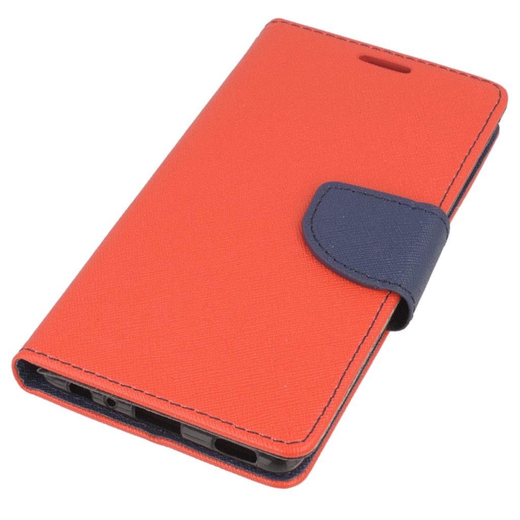 Pokrowiec etui z klapk na magnes Fancy Case czerwono-granatowe myPhone Fun 5