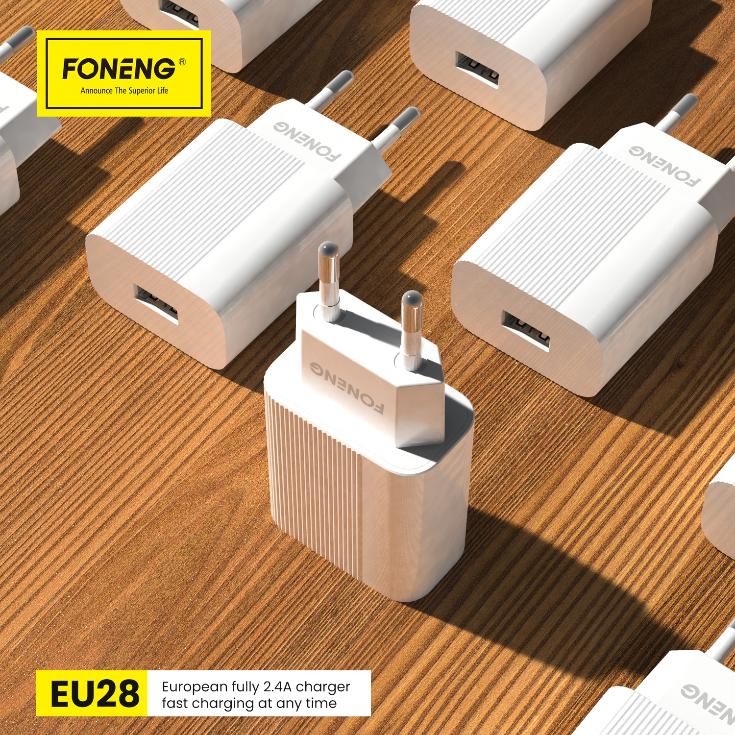 adowarka sieciowa Foneng EU28 2,4A z kablem USB na Lightning biaa ASUS ZenFone C / 6