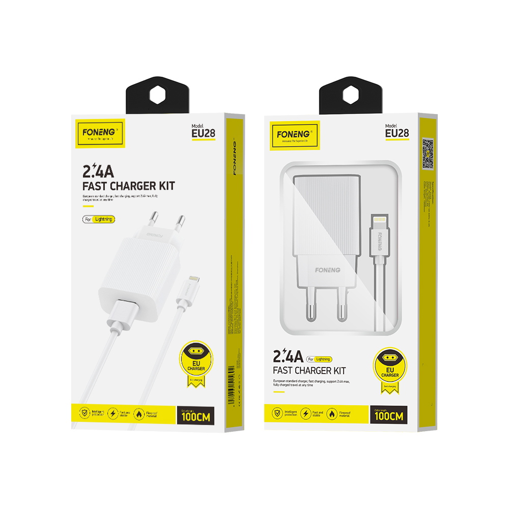 adowarka sieciowa Foneng EU28 2,4A z kablem USB na Lightning biaa Manta MSP96002G FORTO 1 / 7