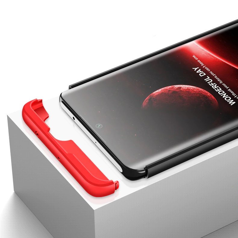 Pokrowiec etui na przd i ty GKK 360 Protection Case czarno-czerwone Xiaomi Mi Note 10 Lite / 2