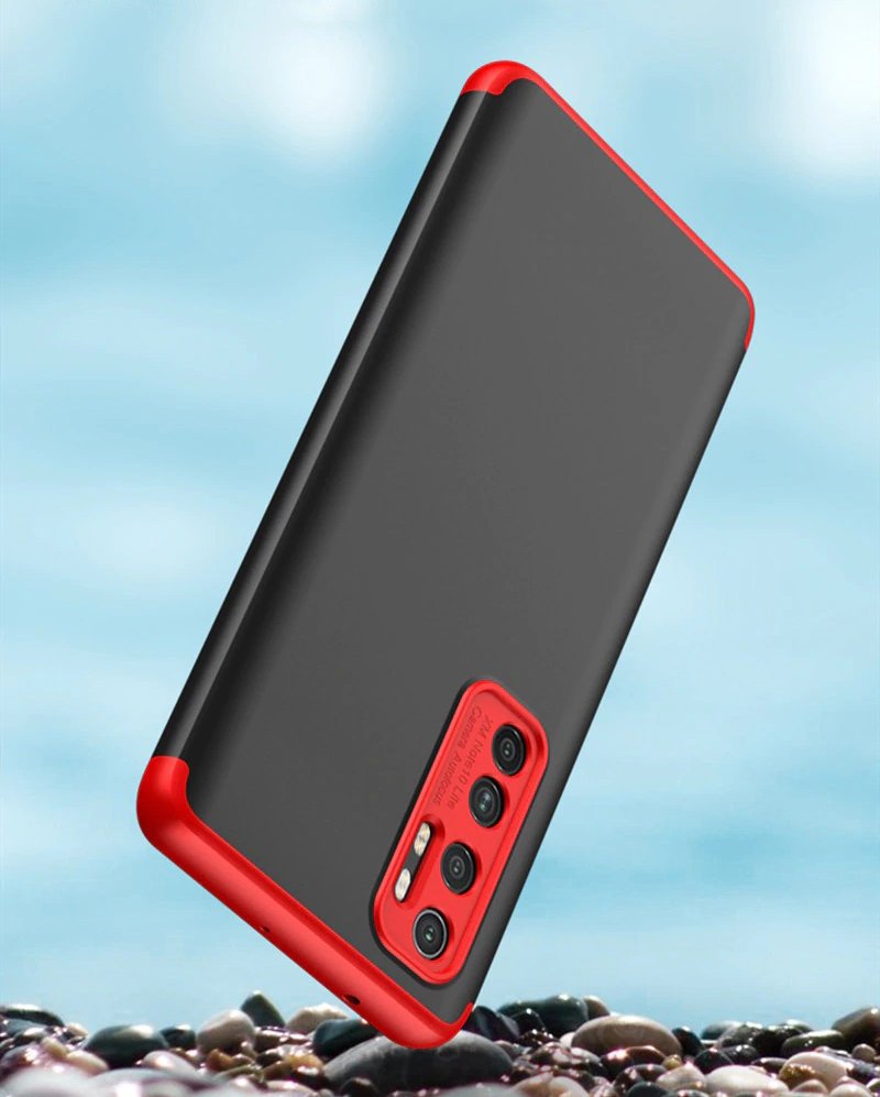 Pokrowiec etui na przd i ty GKK 360 Protection Case czarno-czerwone Xiaomi Mi Note 10 Lite / 5