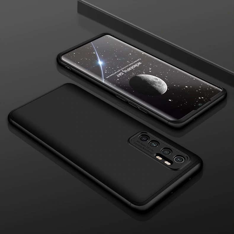 Pokrowiec etui na przd i ty GKK 360 Protection Case czarne Xiaomi Mi Note 10 Lite / 3