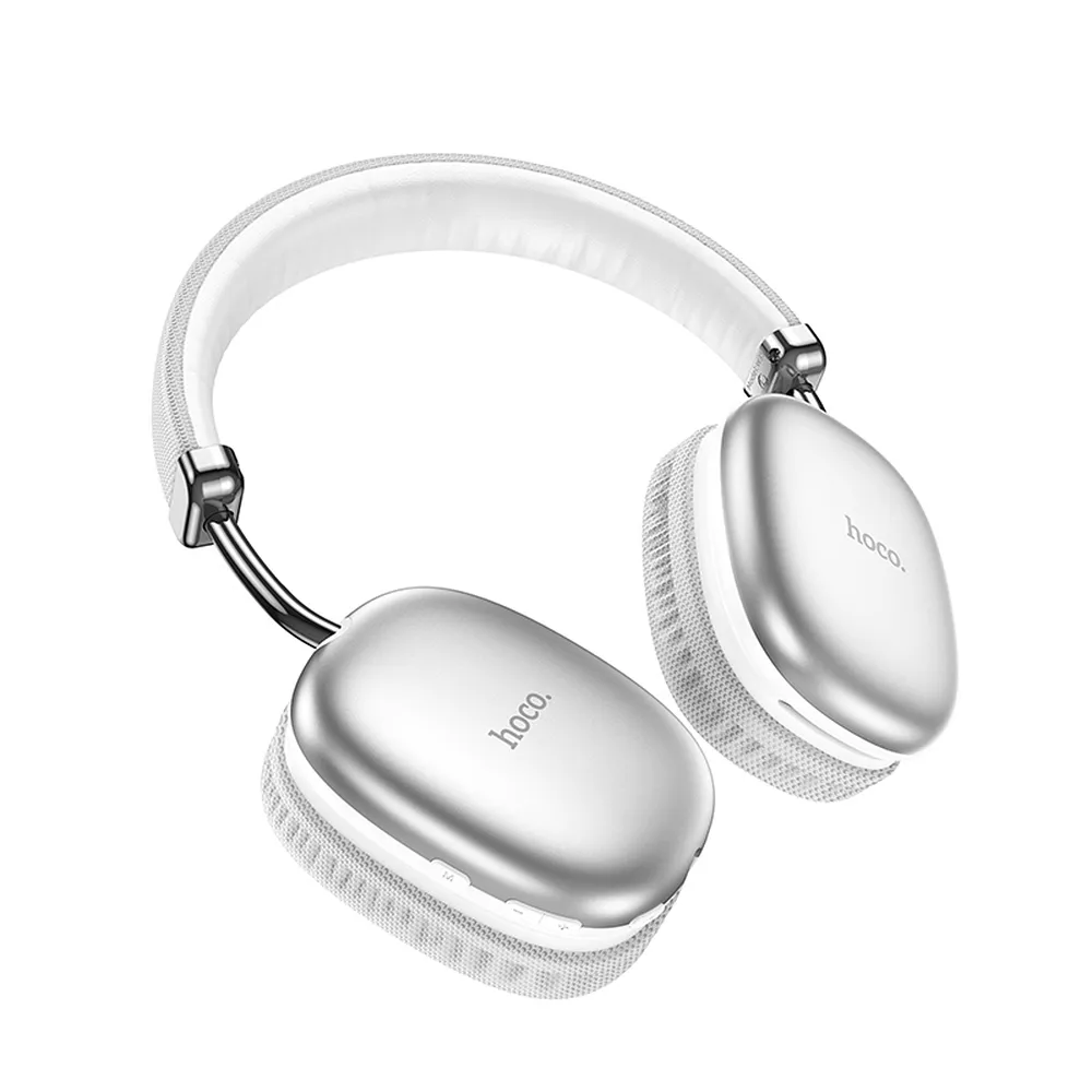Suchawki HOCO nauszne bezprzewodowe Bluetooth W35 srebrne Honor X40i