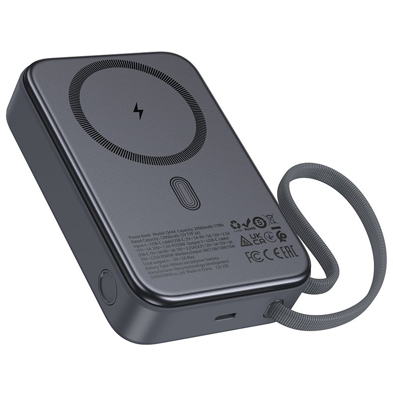 Power bank Hoco Q44A 20000 mAh zgodny z MagSafe 45W czarny Xiaomi Redmi 10C / 5