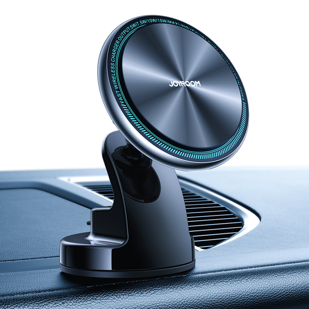 Uchwyt samochodowy Joyroom magnetyczny bezprzewodowy 15W na desk rozdzielcz srebrny Infinix Smart 6 HD / 2