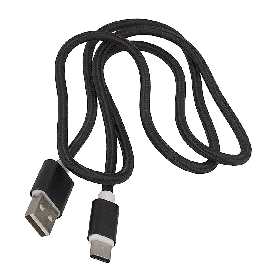 Kabel USB sznurkowy 1m Typ-C czarny Google Pixel 4a / 3