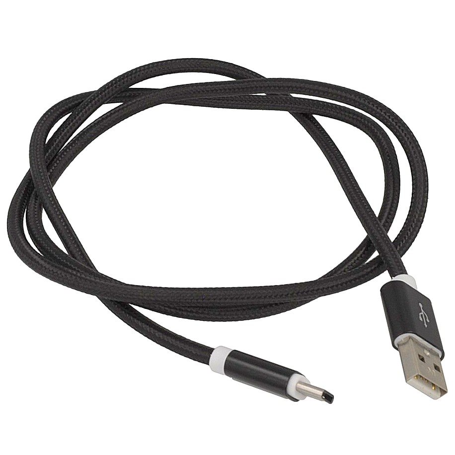 Kabel USB sznurkowy 1m Typ-C czarny Google Pixel 4a 5G / 2