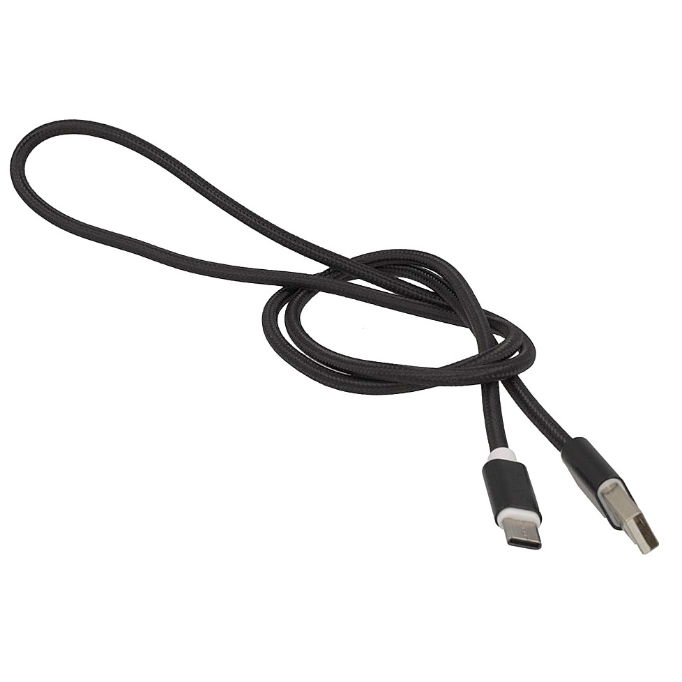 Kabel USB sznurkowy 1m Typ-C czarny Google Pixel 4a 5G / 4