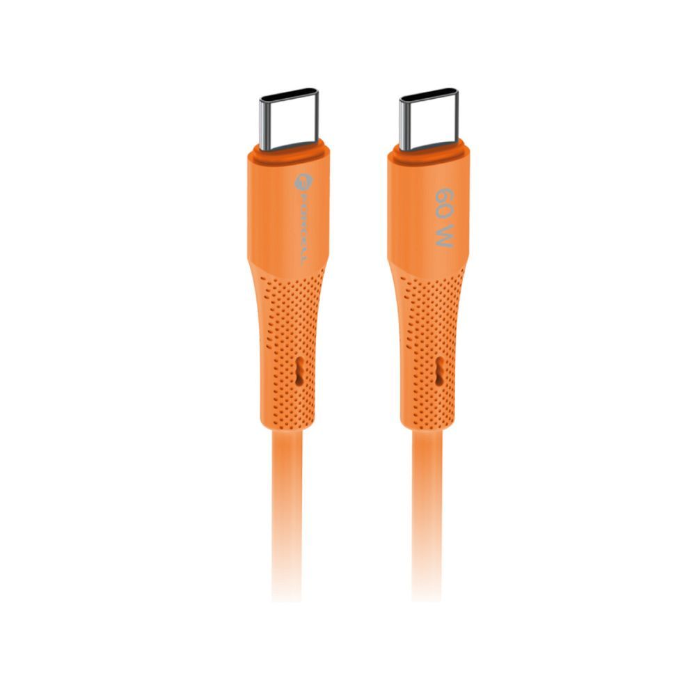 Kabel USB USB-C silikonowy 1m Forcell C344 60W QC4.0 PD 3A pomara�czowy SAMSUNG Galaxy A21s / 2