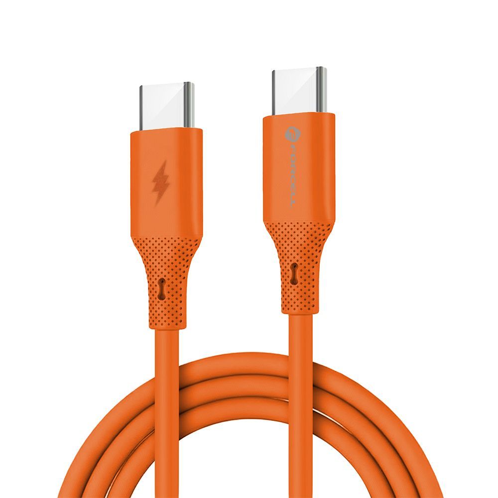 Kabel USB USB-C silikonowy 1m Forcell C344 60W QC4.0 PD 3A pomara�czowy SAMSUNG Galaxy A21s