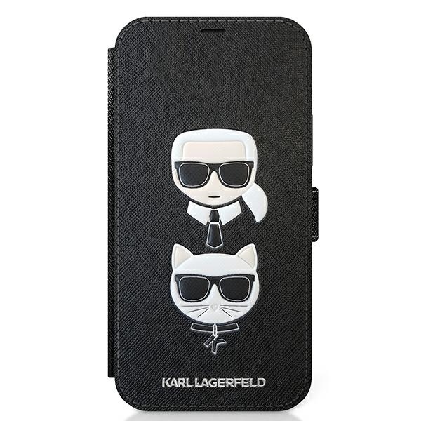 Pokrowiec Karl Lagerfeld Saffiano Karl & Choupette czarny APPLE iPhone 12 Mini