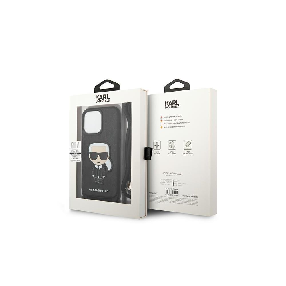 Pokrowiec Karl Lagerfeld KLHCP13XCMNIPK czarna APPLE iPhone 13 Pro Max / 3