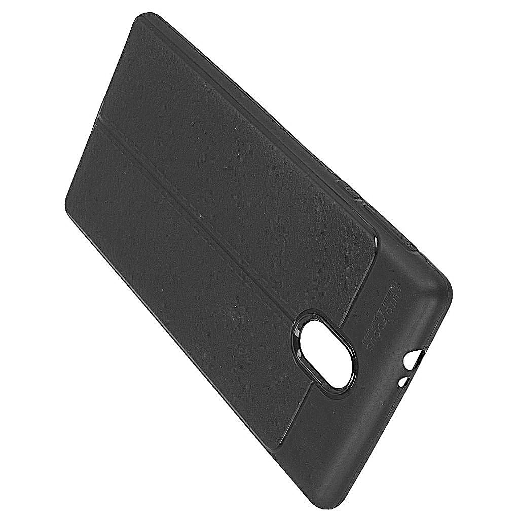 Pokrowiec etui imitacja skry Lux Case Skin czarne Lenovo Moto E4 Plus / 6