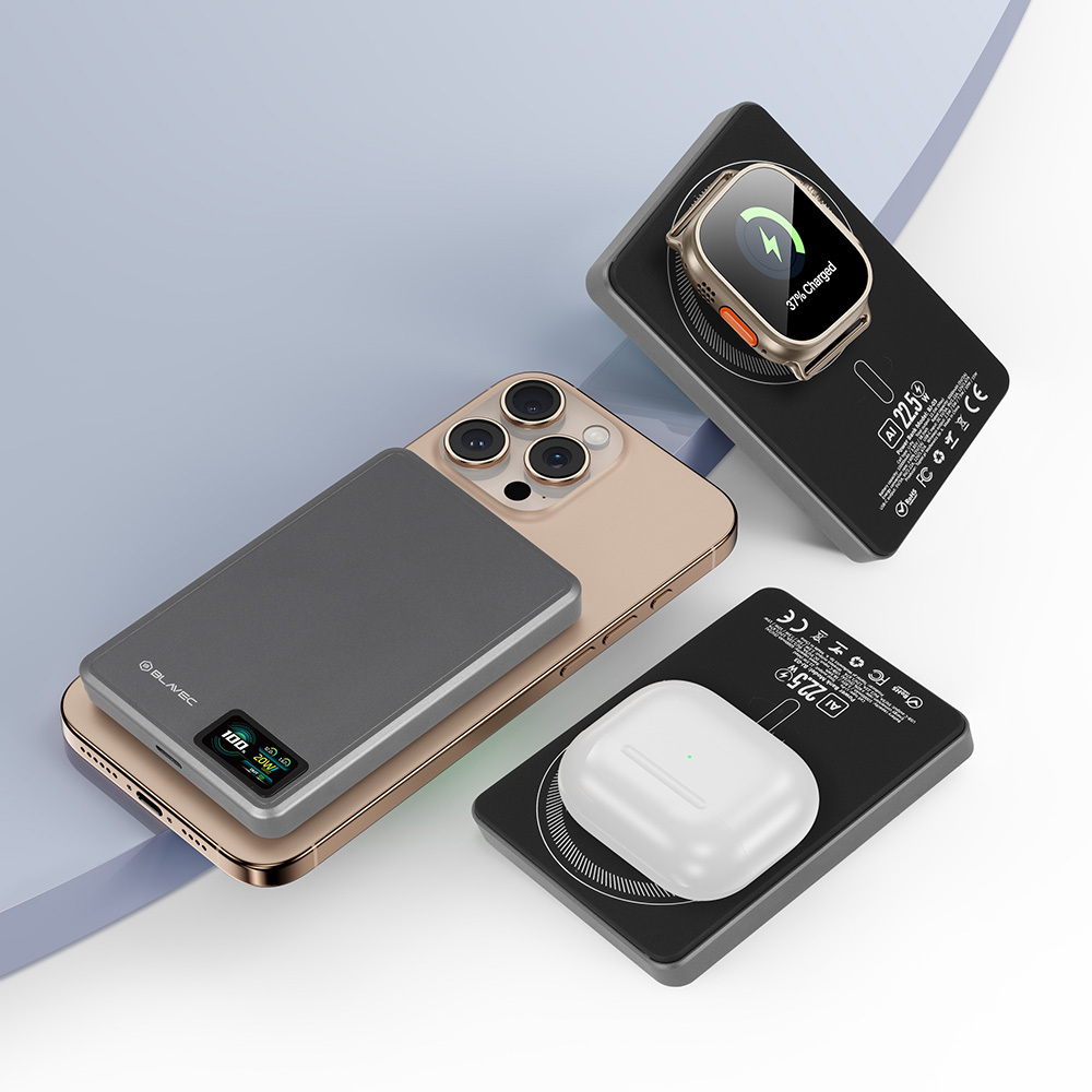 Power bank Blavec BJ-03 10000mAh USB-C Magsafe indukcyjny szary aluminium ALCATEL 1 2021 / 11