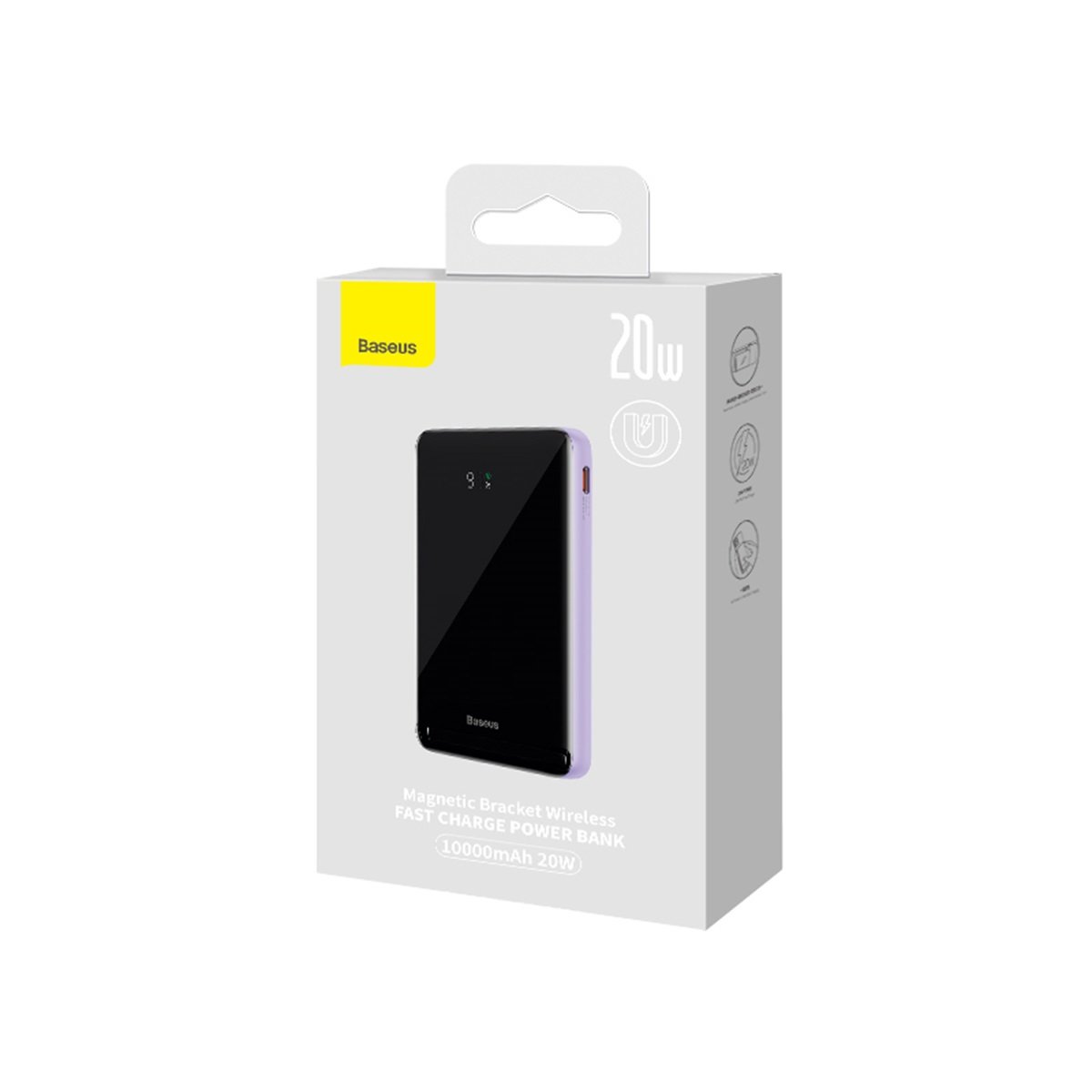 Power bank Baseus Magnetic Bracket 10000mAh Magsafe z kablem Typ-C fioletowy NOKIA Lumia 610 / 6