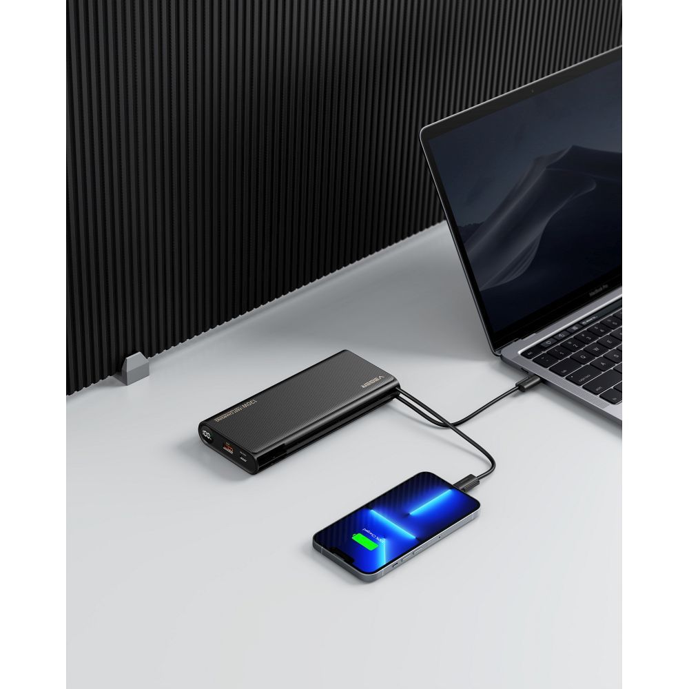 Power bank Veger TCE130 130W 25000mAh z kablami Typ-C Lightning czarny Microsoft Lumia 435 / 7 Power bank Veger TCE130 130W 25000mAh z kablami Typ-C Lightning czarny Microsoft Lumia 435 / 7