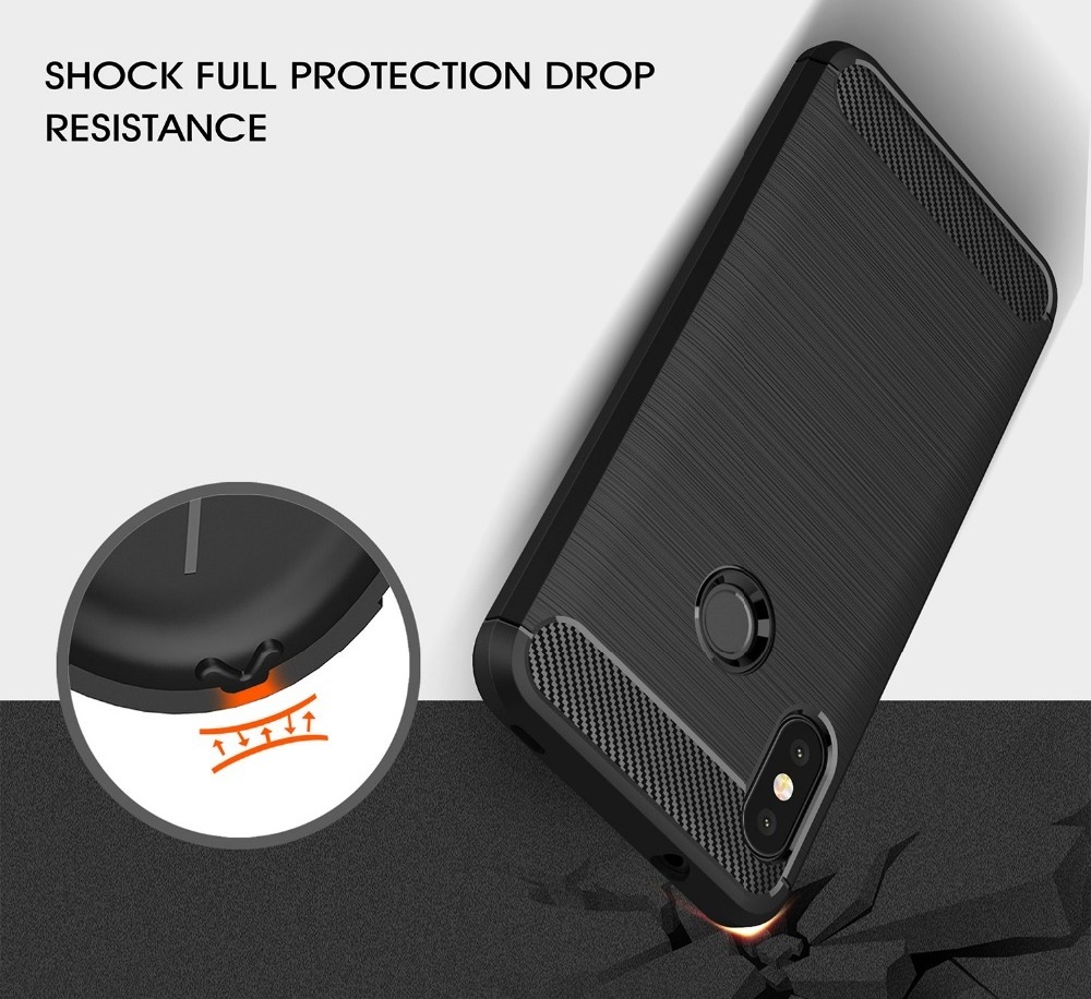 Pokrowiec etui pancerne Karbon Case czarne Xiaomi Redmi 6 Pro / 8