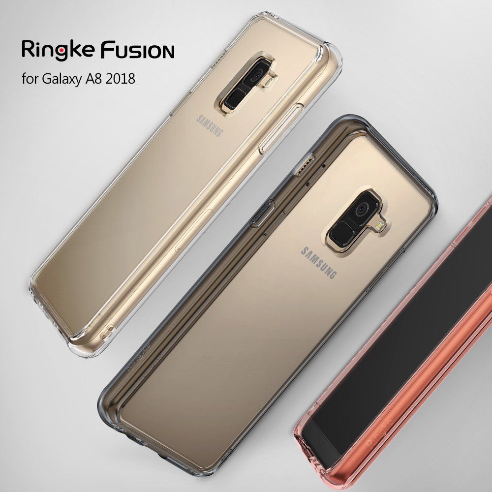Pokrowiec etui Ringke Fusion Smoke Black SAMSUNG Galaxy A8 2018 / 2