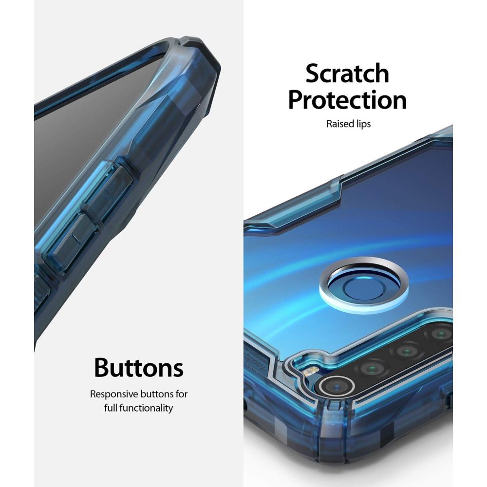Pokrowiec etui Ringke Fusion X niebieskie Xiaomi Redmi Note 8 / 3