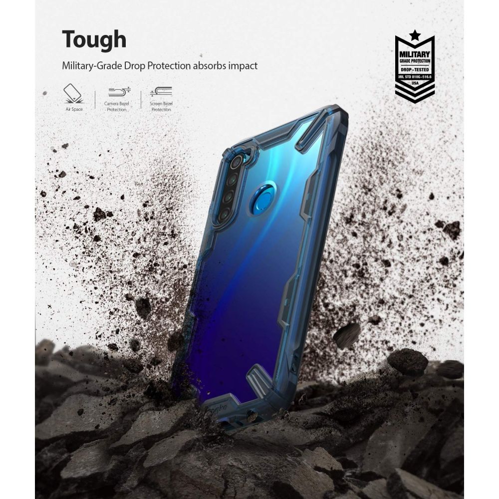 Pokrowiec etui Ringke Fusion X niebieskie Xiaomi Redmi Note 8 / 6