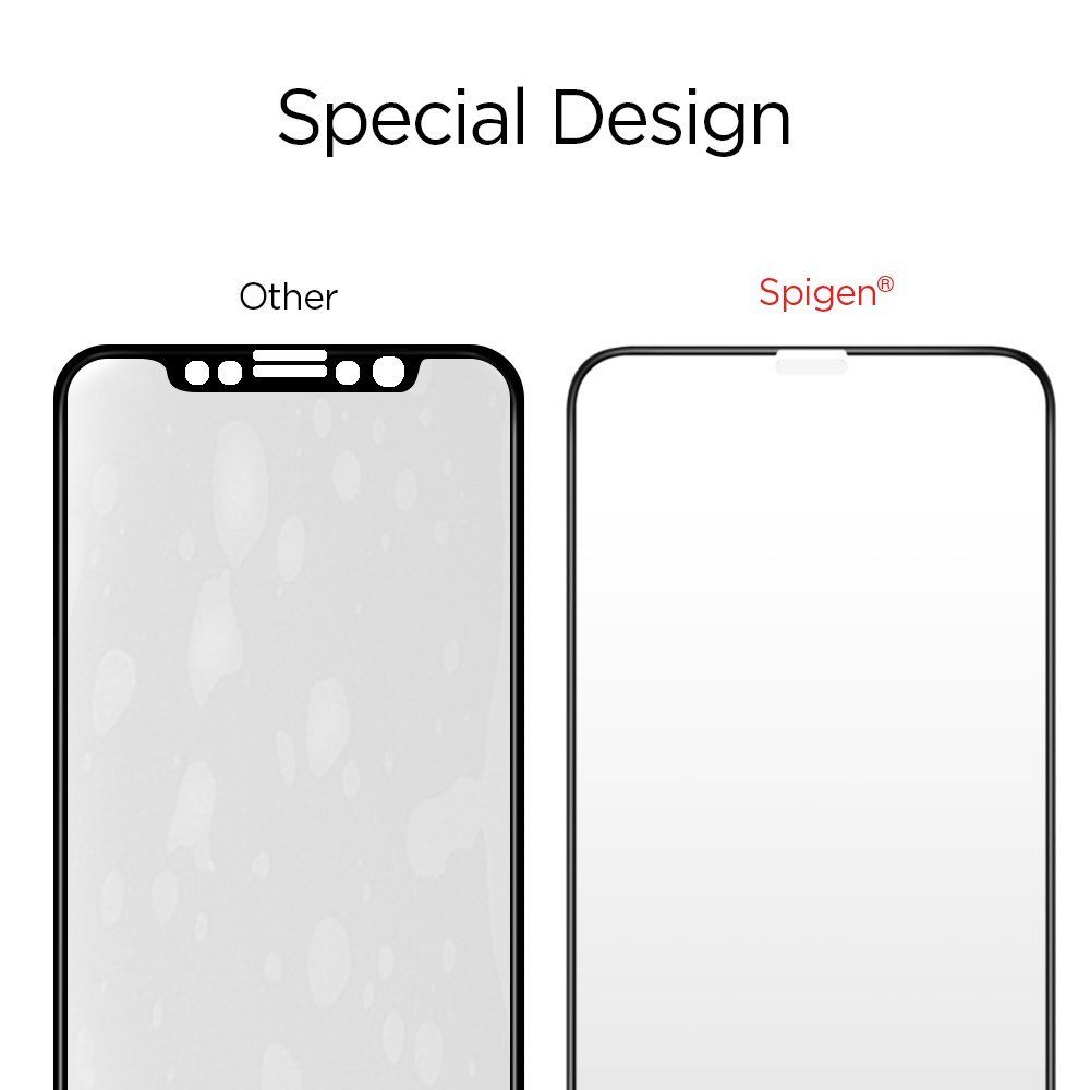 Szko hartowane Spigen Glass FC czarne APPLE iPhone X / 2