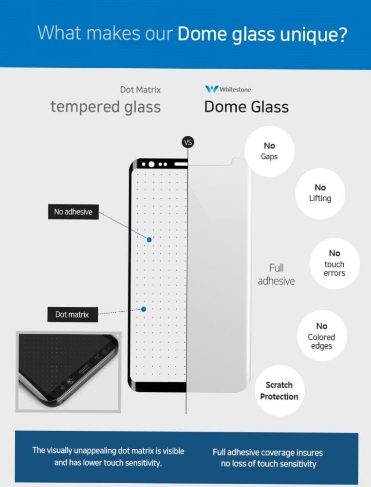 Folia ochronna szko hartowane WHITESTONE DOME SAMSUNG Galaxy S8+ / 3