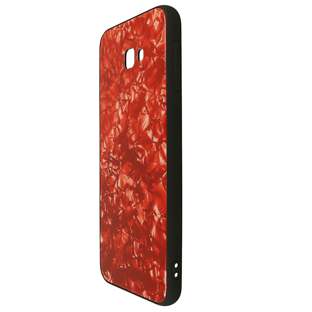 Pokrowiec etui Marble Glass czerwone SAMSUNG Galaxy J4+ / 6