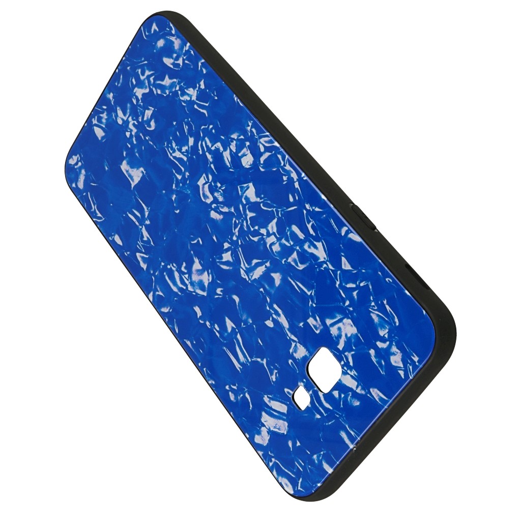 Pokrowiec etui Marble Glass niebieskie SAMSUNG Galaxy J4+ / 4