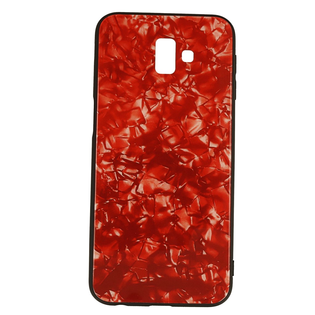 Pokrowiec etui Marble Glass czerwone SAMSUNG Galaxy J6+ / 3