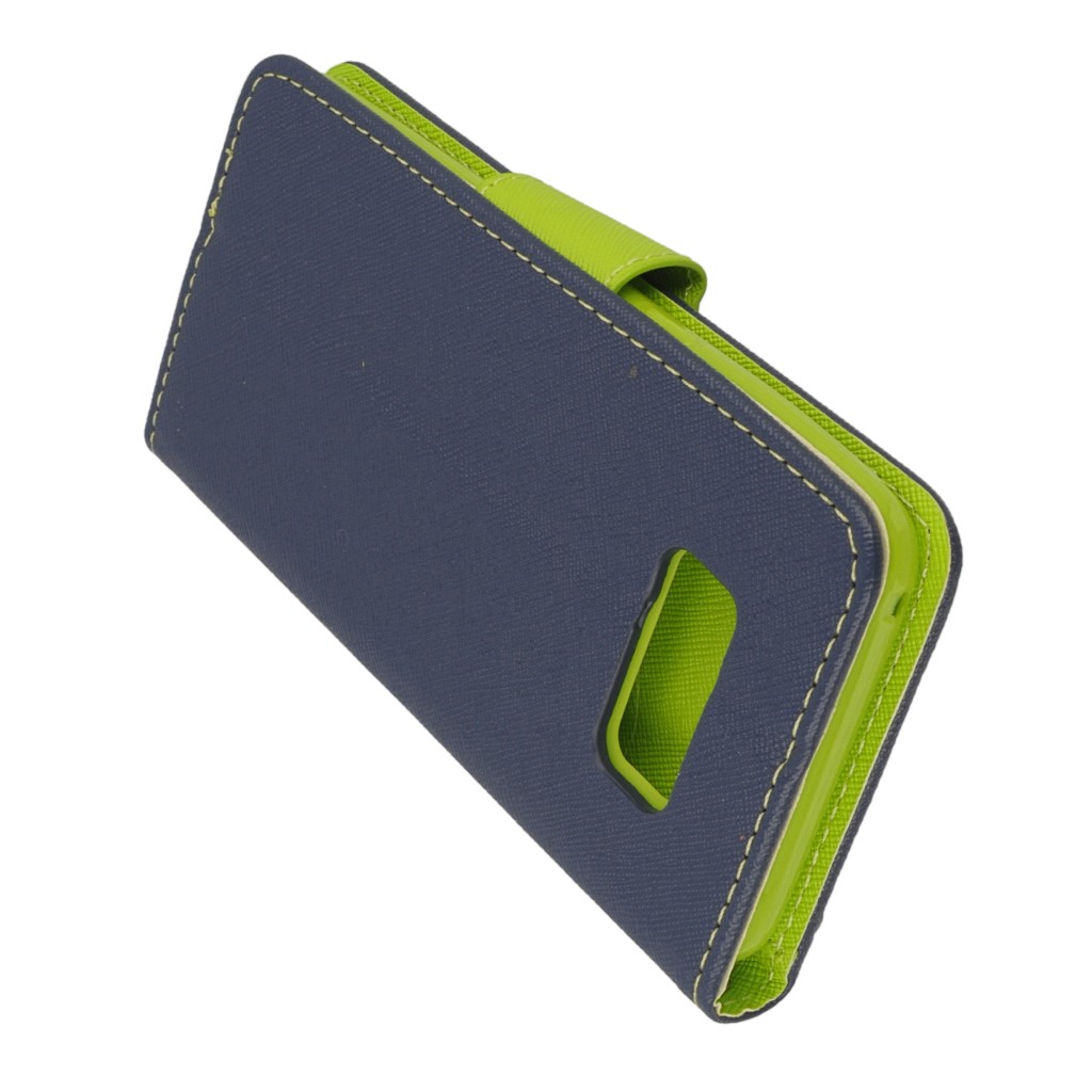 Pokrowiec etui z klapk na magnes Fancy Case granatowo-limonkowe SAMSUNG Galaxy S8+ / 4