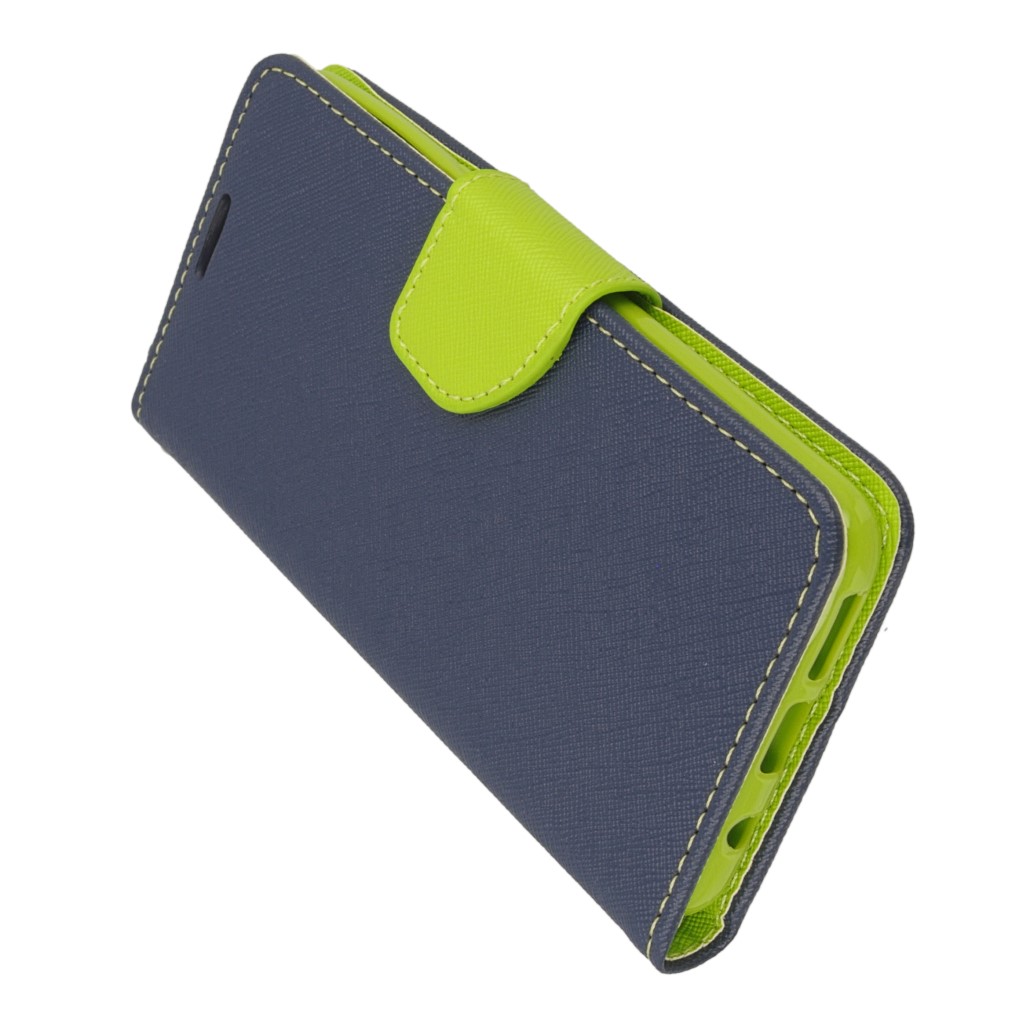 Pokrowiec etui z klapk na magnes Fancy Case granatowo-limonkowe SAMSUNG Galaxy S8+ / 5