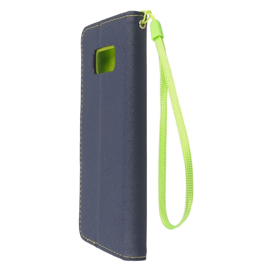 Pokrowiec etui z klapk na magnes Fancy Case granatowo-limonkowe SAMSUNG Galaxy S8+ / 7