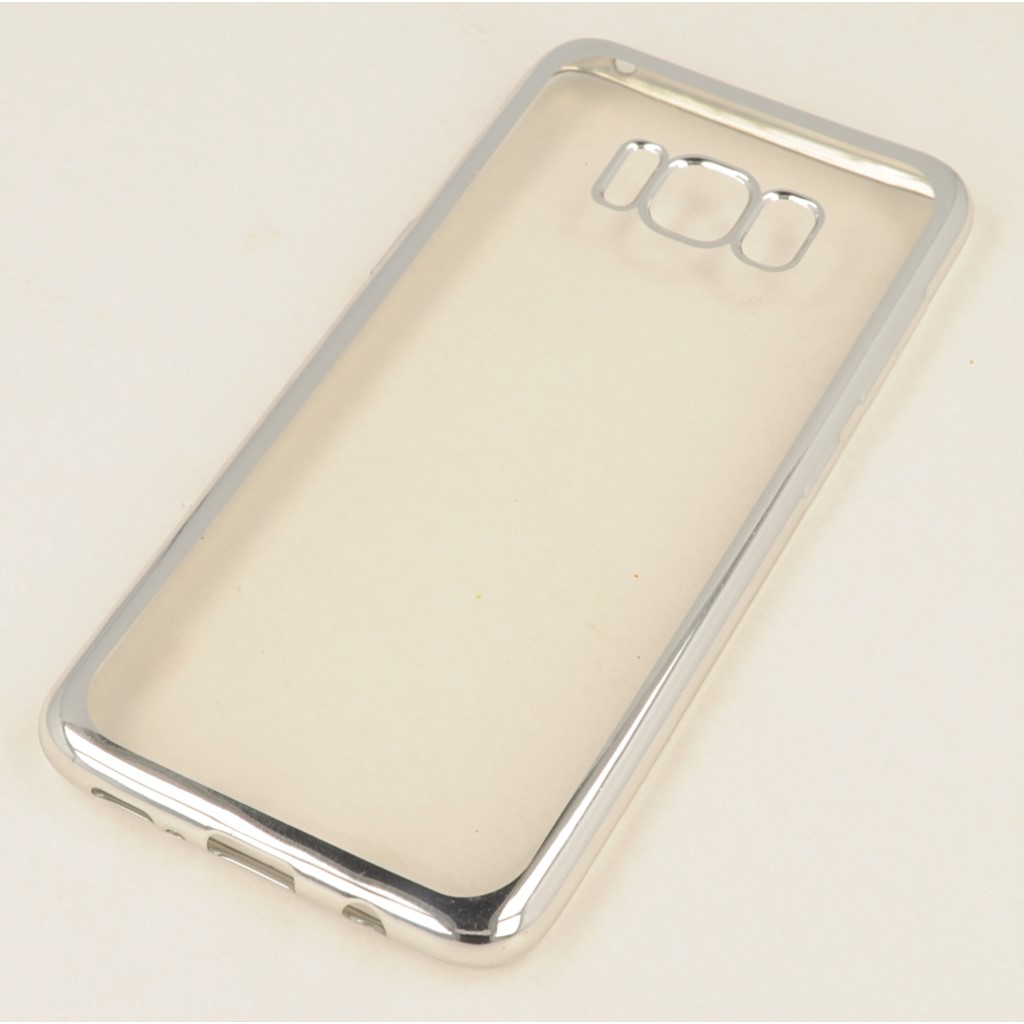 Pokrowiec etui elowe Ultracienkie z ramk srebrne SAMSUNG Galaxy S8+