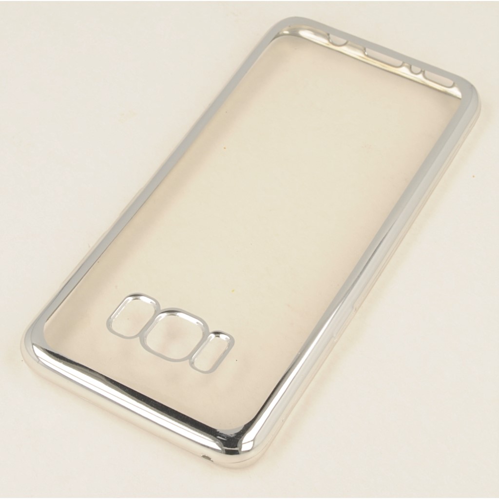 Pokrowiec etui elowe Ultracienkie z ramk srebrne SAMSUNG Galaxy S8+ / 2
