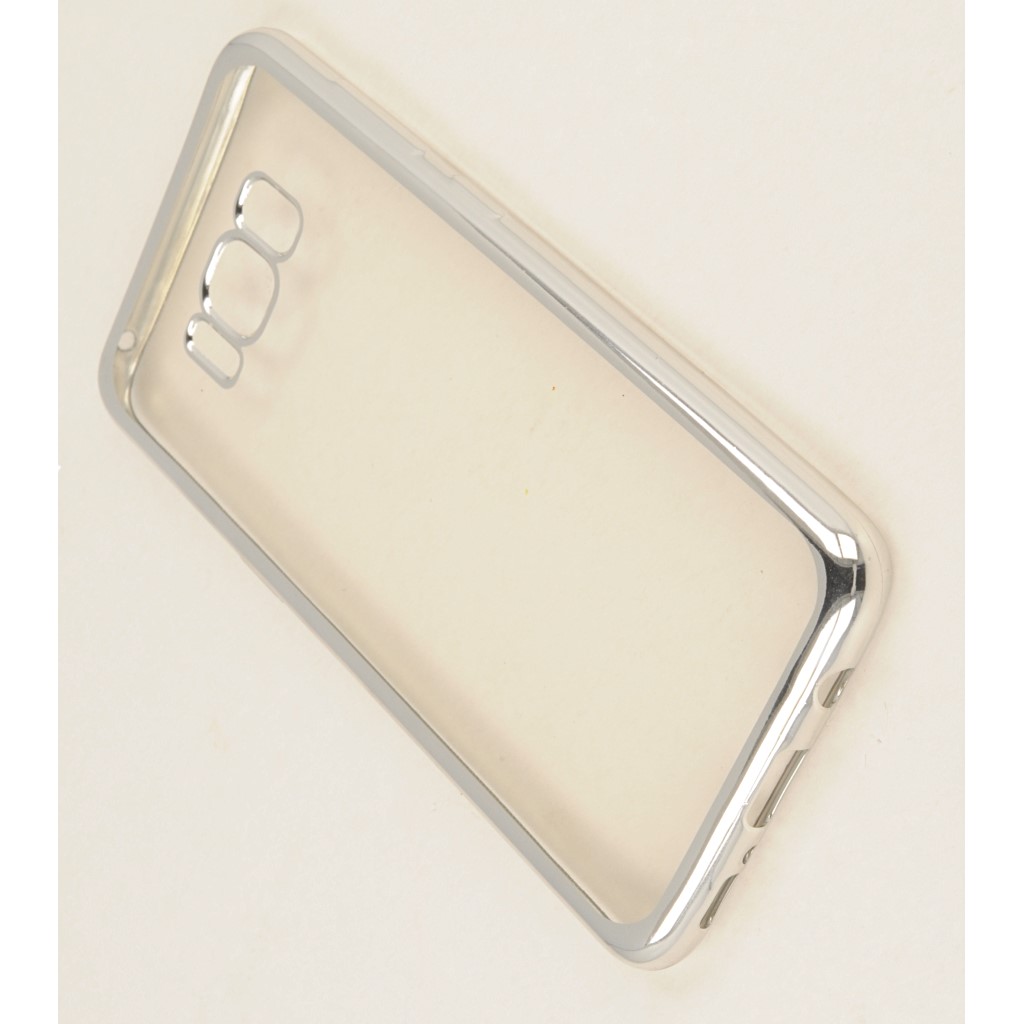 Pokrowiec etui elowe Ultracienkie z ramk srebrne SAMSUNG Galaxy S8+ / 5