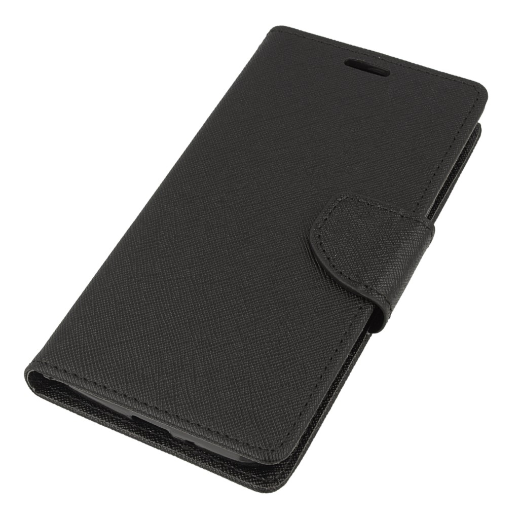 Pokrowiec etui z klapk na magnes Fancy Case czarne SAMSUNG Galaxy Xcover 4s / 2