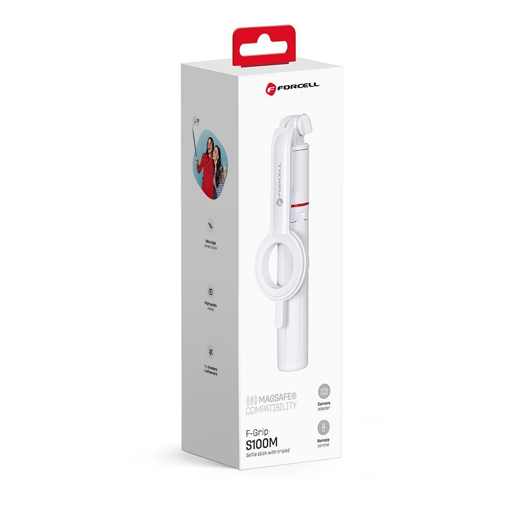 Statyw wysięgnik selfie Forcell F-Grip MagSelfie S100M zgodny z MagSafe z pilotem biały Xiaomi Mi Note / 7 Statyw wysięgnik selfie Forcell F-Grip MagSelfie S100M zgodny z MagSafe z pilotem biały Xiaomi Mi Note / 7