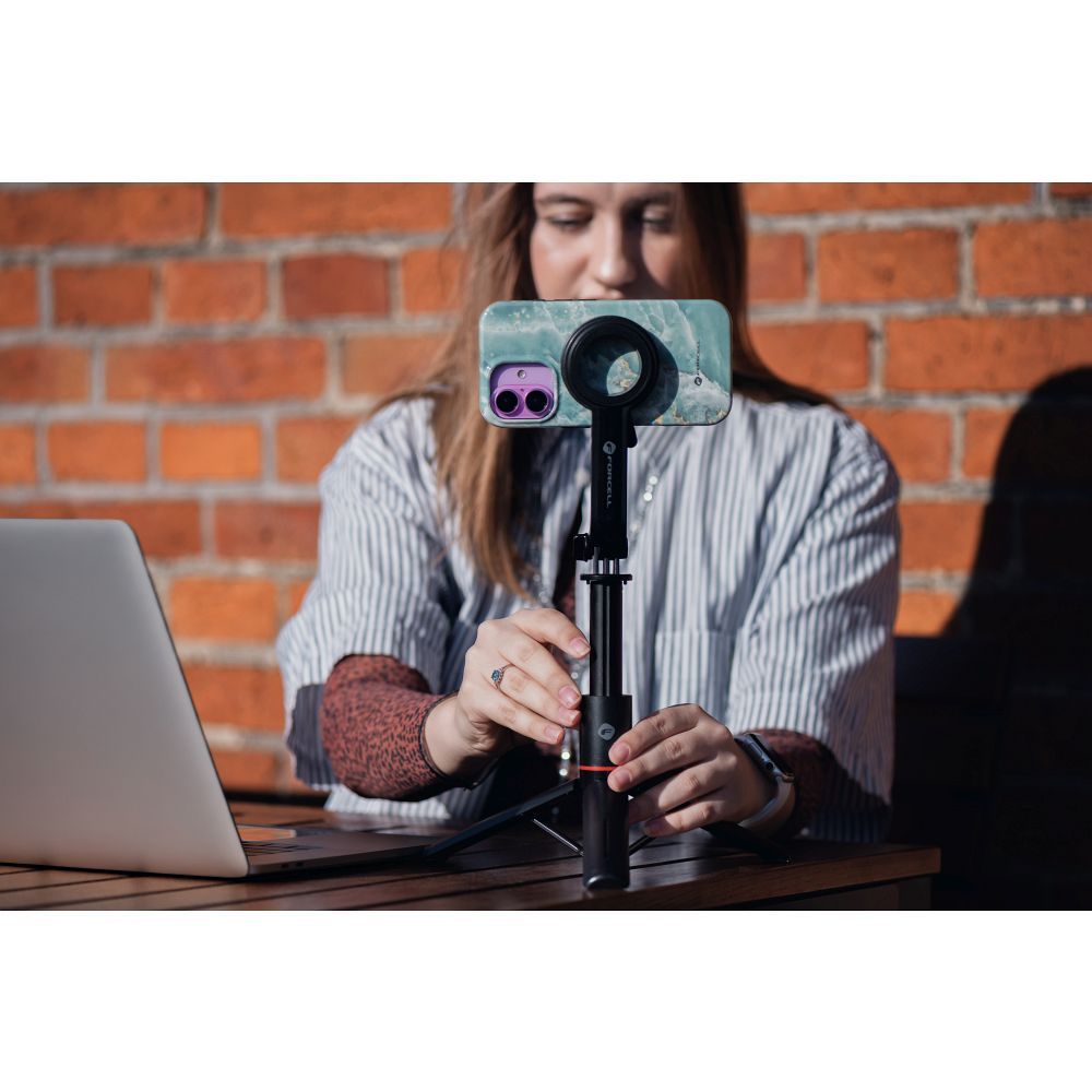 Statyw wysi�gnik selfie Forcell F-Grip MagSelfie S100M zgodny z MagSafe z pilotem czarny HUAWEI Y6 / 7