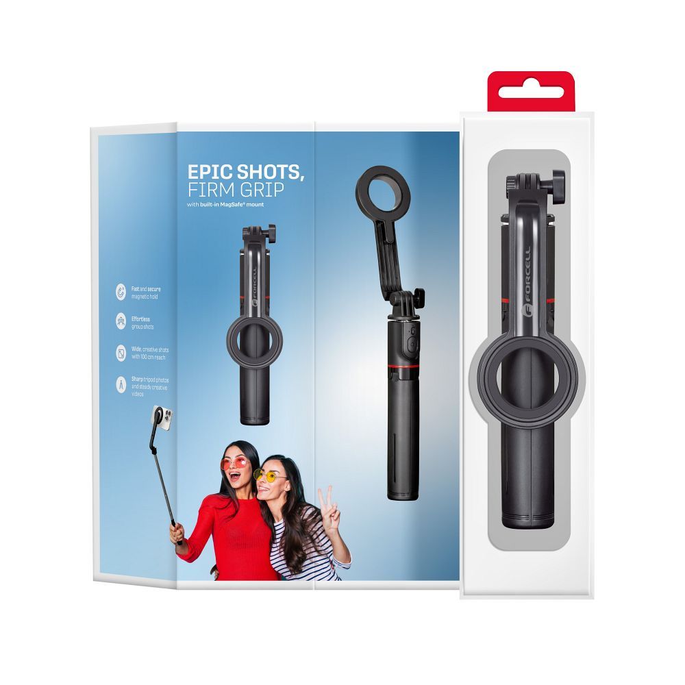 Statyw wysi�gnik selfie Forcell F-Grip MagSelfie S100M zgodny z MagSafe z pilotem czarny HUAWEI Y6 / 8