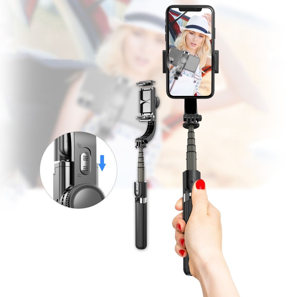 Statyw wysignik selfie Gimbal Teleskopowy jednoosiowy czarny ZTE Blade A610 Plus / 10