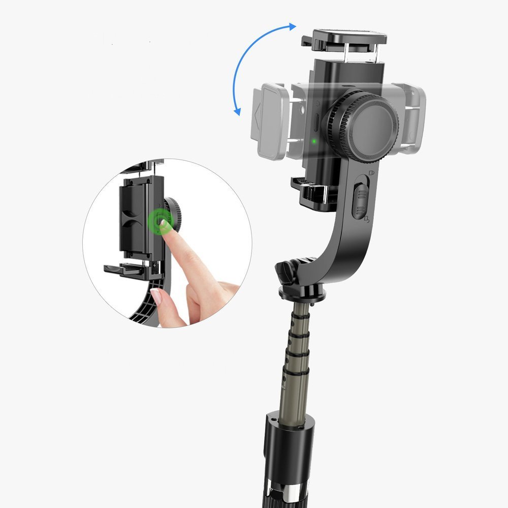 Statyw wysignik selfie Gimbal Teleskopowy jednoosiowy czarny Oppo Reno 5Z 5G / 11