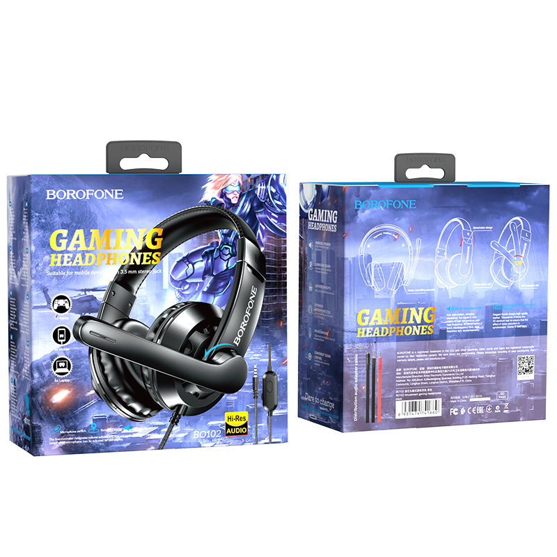 Suchawki Borofone dla graczy BO102 Amusement czarne SAMSUNG Galaxy A03 Core / 6