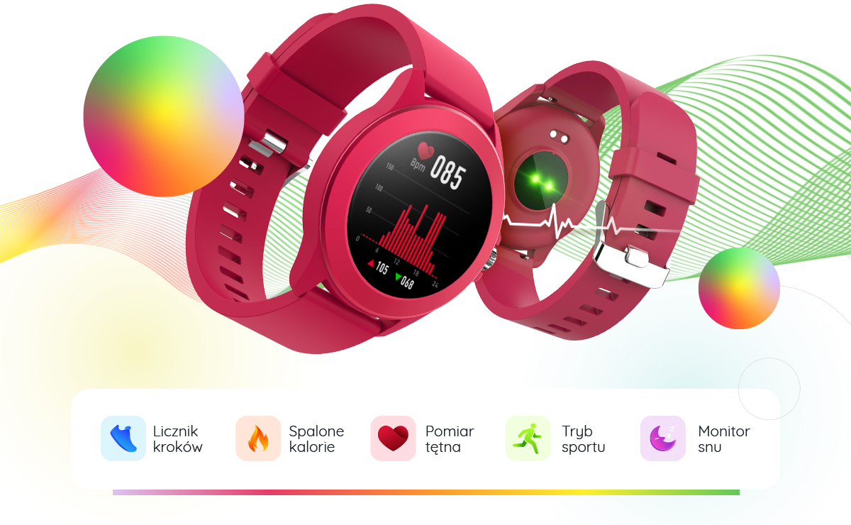 SmartWatch SmartBand Forever Colorum CW-300 malinowy Xiaomi Mix Flip 5G / 11 SmartWatch SmartBand Forever Colorum CW-300 malinowy Xiaomi Mix Flip 5G / 11